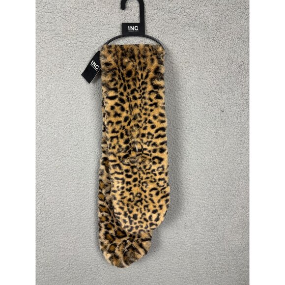 I.n.c. International Concepts Women's Pull-Through Faux-Fur Scarf Leopard OS NWT - Picture 3 of 7